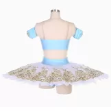 Classic Light Blue Ballet Tutu Costumes Stage Basic 2 Pieces 