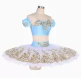 Classic Light Blue Ballet Tutu Costumes Stage Basic 2 Pieces 