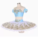 Classic Light Blue Ballet Tutu Costumes Stage Basic 2 Pieces 