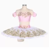 Pink Basic Ballet Costumes Tutu 2 Pieces Dance Wear For Kid & Adult