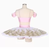 Pink Basic Ballet Costumes Tutu 2 Pieces Dance Wear For Kid & Adult