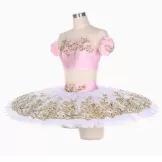 Pink Basic Ballet Costumes Tutu 2 Pieces Dance Wear For Kid & Adult