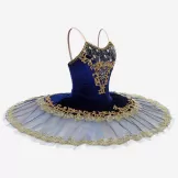 Ballet Costume Pancake Tutu White and Deep Blue